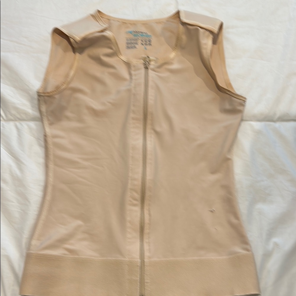 Compression Zippered Shapewear Vest - Nude